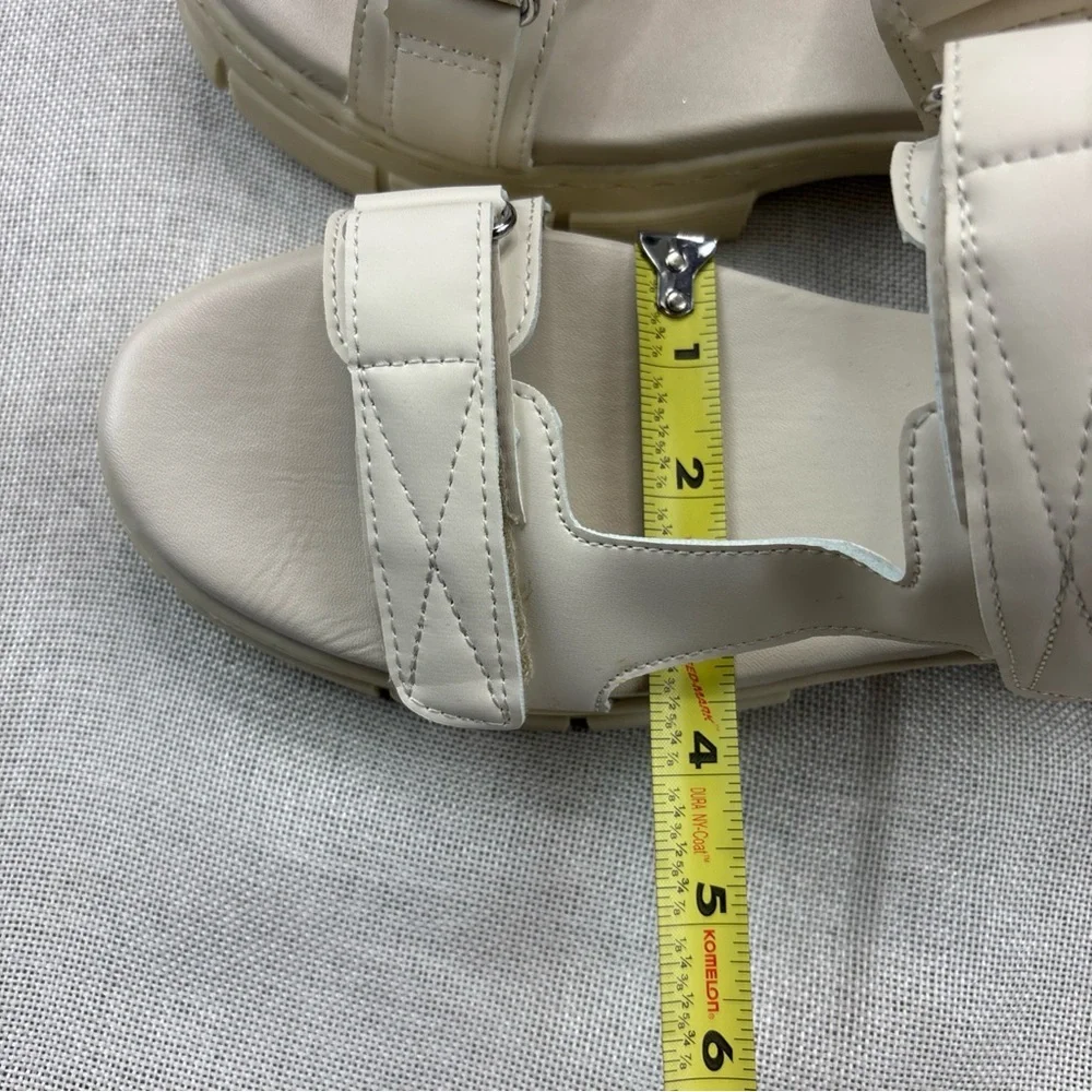 AQUA COLLEGE Womens Ivory Hux Round Toe Platform Slingback Sandal 10 M